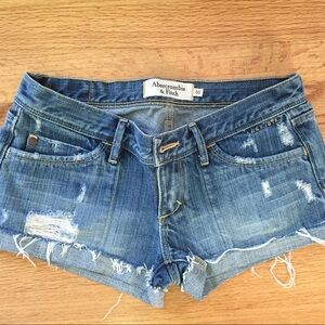 Abercrombie & Fitch Blue Denim Women Shorts
